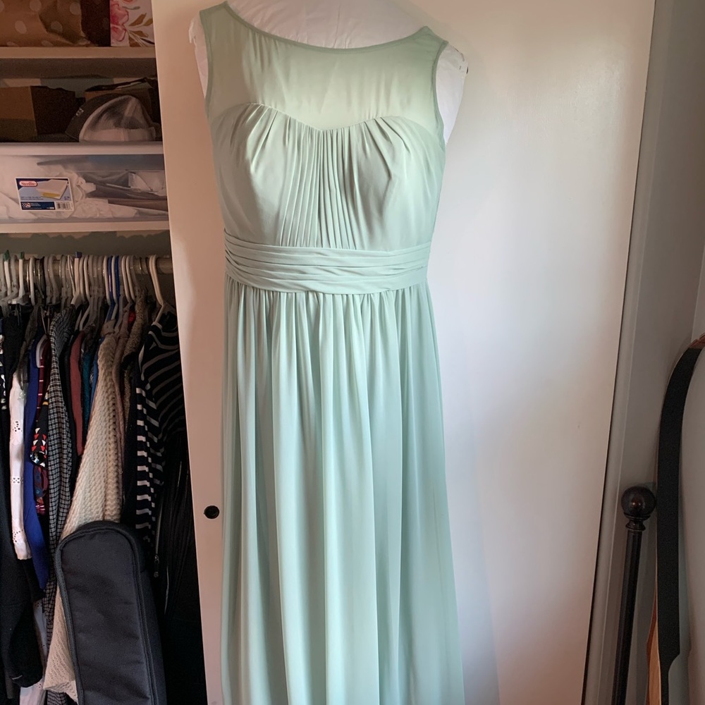 Bill levkoff mint green bridesmaid dress size 10